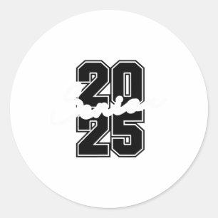 Cl Of 2025 Senior High School College Graduation W Classic Round Sticker