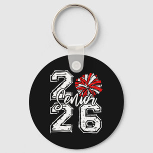 Cl Of 2026 Cheer Senior 2026 Red Pom Pom Cheerlead Keychain