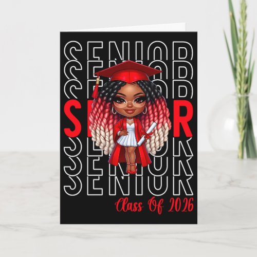 Cl Of 2026 Senior 2026 Black Women Girls Graduatio Card