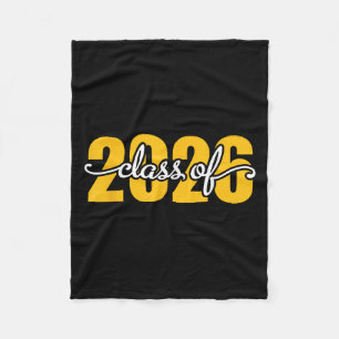 Cl Of 2026 Senior 26 High School Graduation Black Fleece Blanket