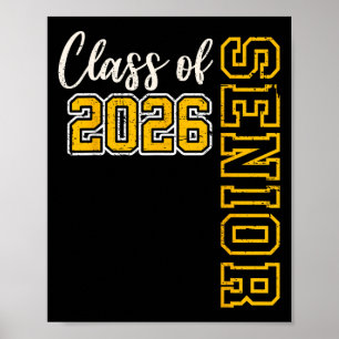 Cl Of 2026 Senior 26 High School Graduation Black Poster