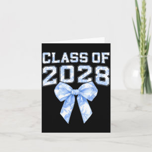 Cl Of 2028 Blue Toile Floral Coquette Bow Girl Kid Card