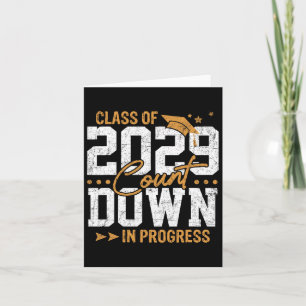 Cl Of 2029 Count Down Graduating Fun First Day 8th Card