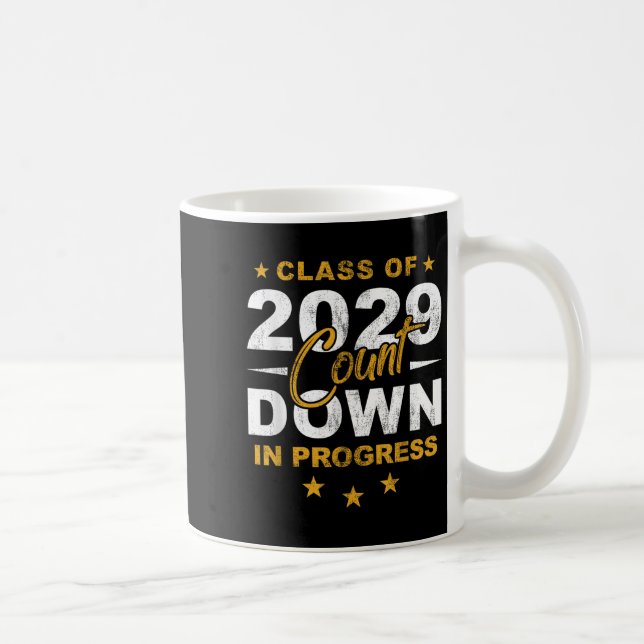 Cl Of 2029 Count Down Graduating Fun First Day 8th Coffee Mug (Right)