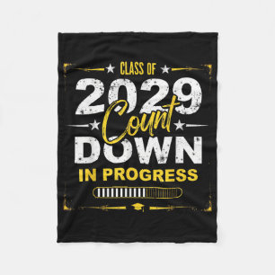 Cl Of 2029 Count Down Graduation Fun First Day Of Fleece Blanket