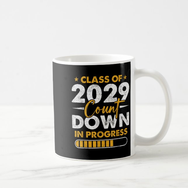 Cl Of 2029 Count Down In Progress Graduation 8th G Coffee Mug (Right)