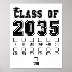 Cl Of 2035 Grow With Me First Day Of School Check Poster