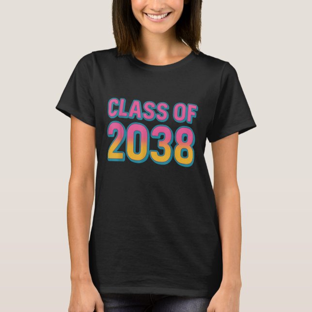 Cl Of 2038 Grow With Me Funny Kindergarten To Grad T-Shirt (Front)