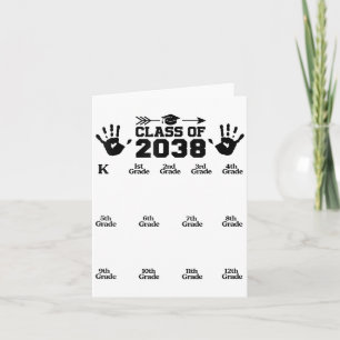Cl Of 2038 Grow With Me Handprint Pre K 12th Grade Card