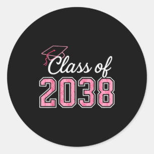 Cl Of 2038 Grow With Me Kindergarten Pink Coquette Classic Round Sticker