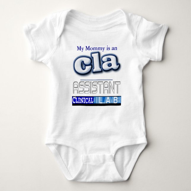 CLA LOGO - ASSISTANT CLINICAL LABORATORY BABY BODYSUIT (Front)