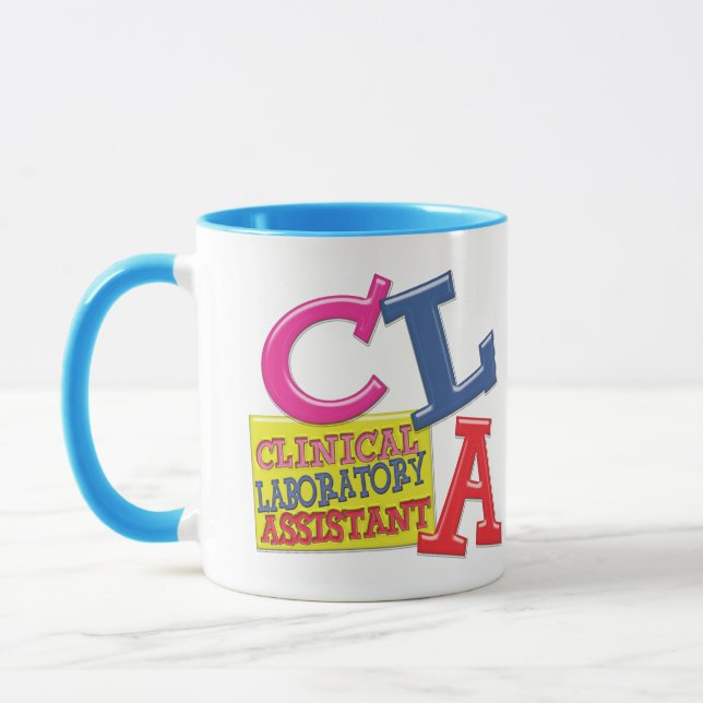 CLA WHIMSICAL  CLINICAL LABORATORY ASSISTANT MUG (Left)