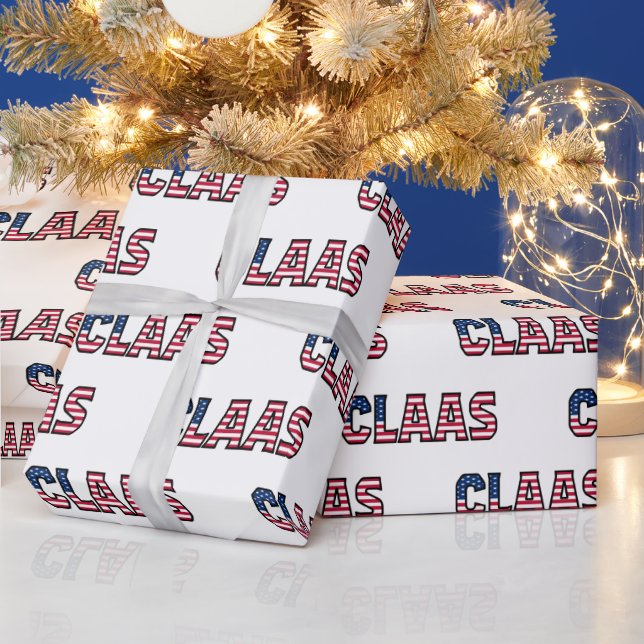 Claas first name last name USA US wrapping paper p (Holidays)