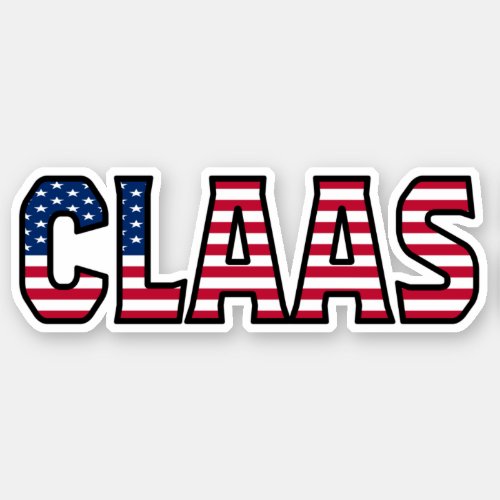 Claas Name First Name USA Sticker Stickerset