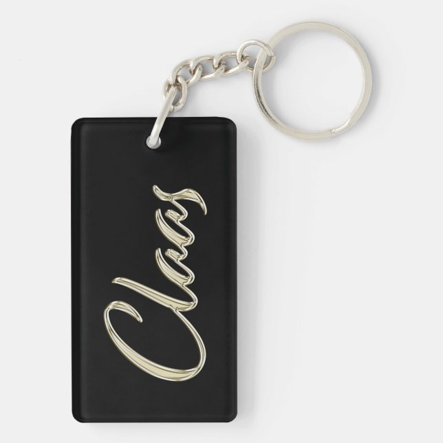 Claas Name whitegold keychain pendant (Back)