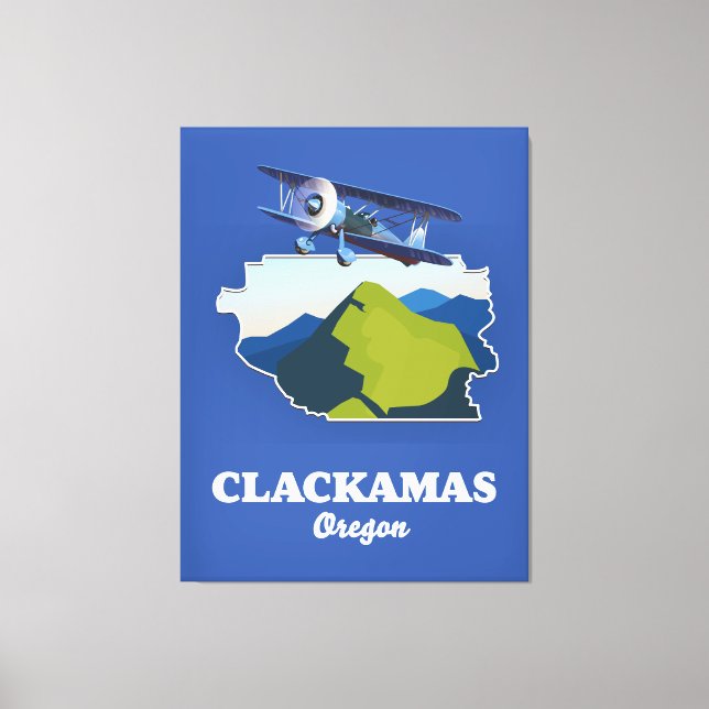 Clackamas Oregon USA map Canvas Print (Front)