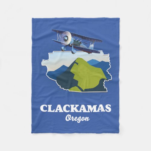 Clackamas Oregon USA map Canvas Print Thank You Ca Fleece Blanket