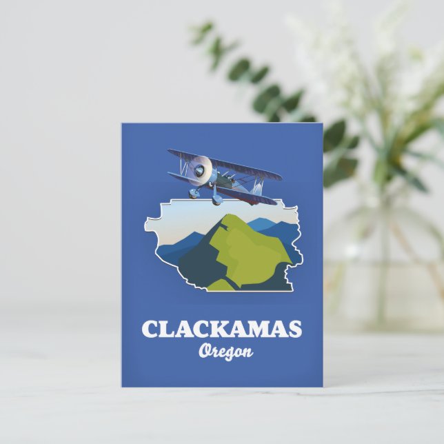 Clackamas Oregon USA map Postcard (Standing Front)