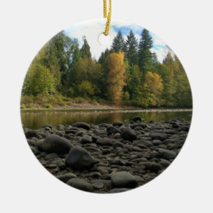 Clackamas River, OR Ceramic Ornament