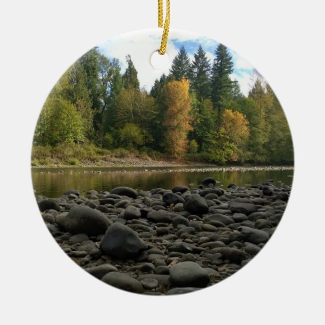 Clackamas River, OR Ceramic Ornament (Front)