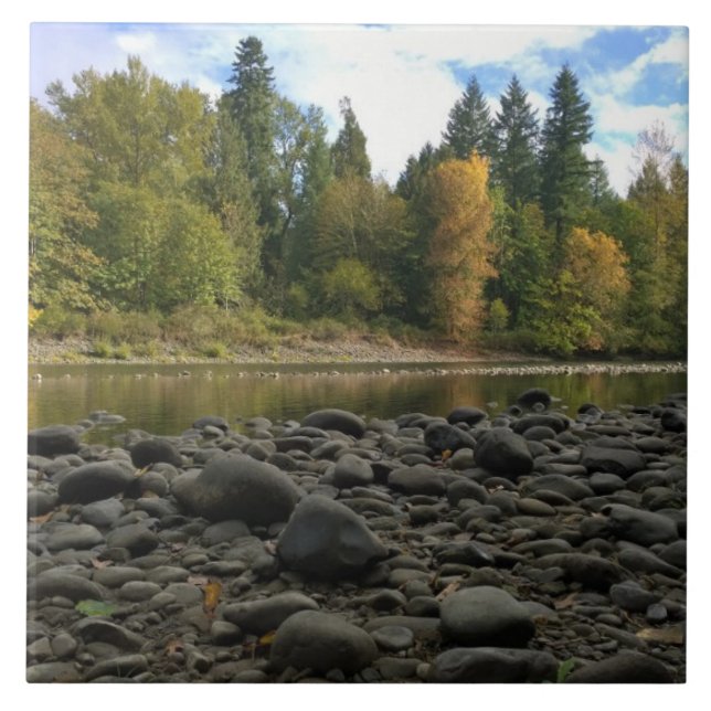 Clackamas River, OR Ceramic Tile (Front)