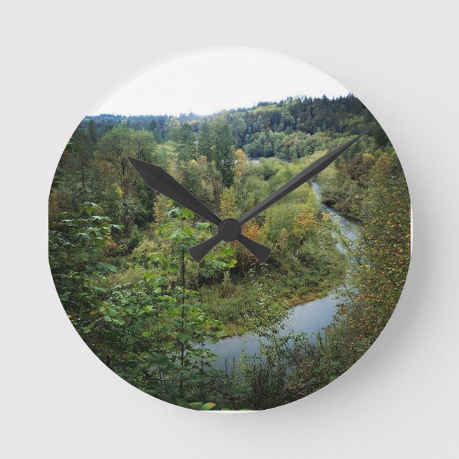 Clackamas River, OR Round Clock (Front)