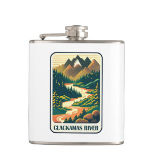 Clackamas River Oregon Colors Flask