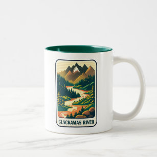 Clackamas River Oregon Colors Two-Tone Coffee Mug
