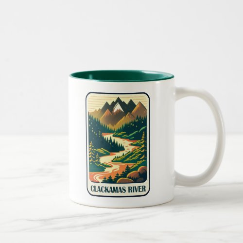 Clackamas River Oregon Colors Two_Tone Coffee Mug
