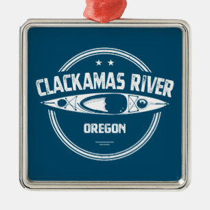 Clackamas River Oregon Kayaking Metal Ornament