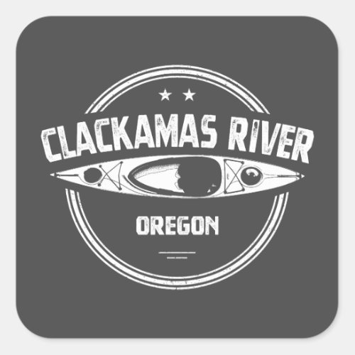 Clackamas River Oregon Kayaking Square Sticker