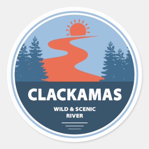 Clackamas Wild and Scenic River Oregon Classic Round Sticker