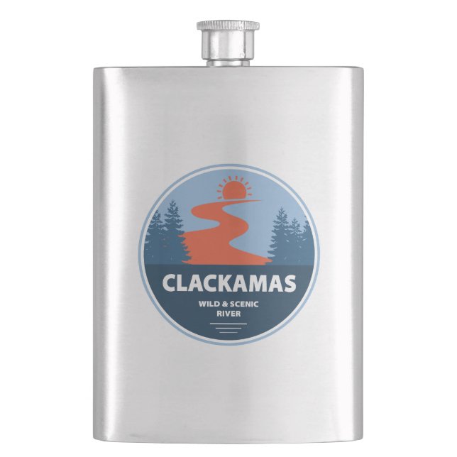 Clackamas Wild and Scenic River Oregon Flask (Front)