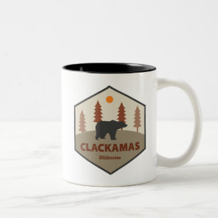 Clackamas Wilderness Oregon Bear Two-Tone Coffee Mug