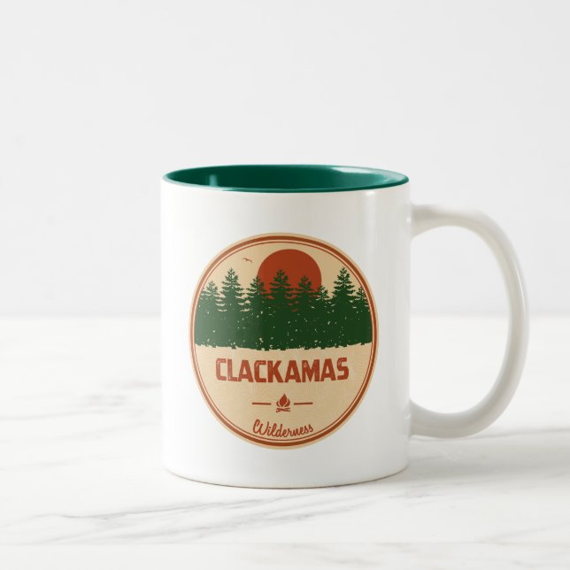 Clackamas Wilderness Oregon Two-Tone Coffee Mug (Right)