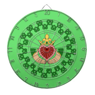 Claddagh and Green Knotwork Dart Board