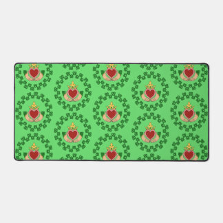 Claddagh and Green Knotwork Desk Mat