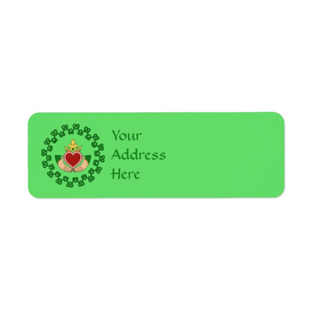 Claddagh and Green Knotwork Label (Front)