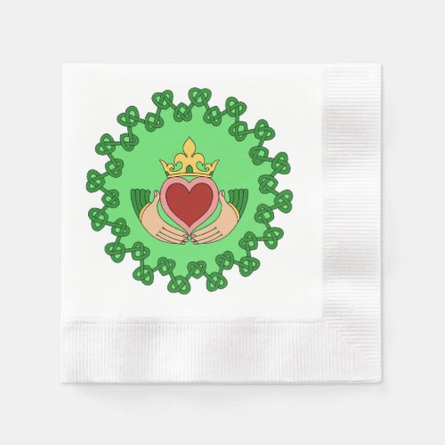 Claddagh and Green Knotwork Paper Napkins