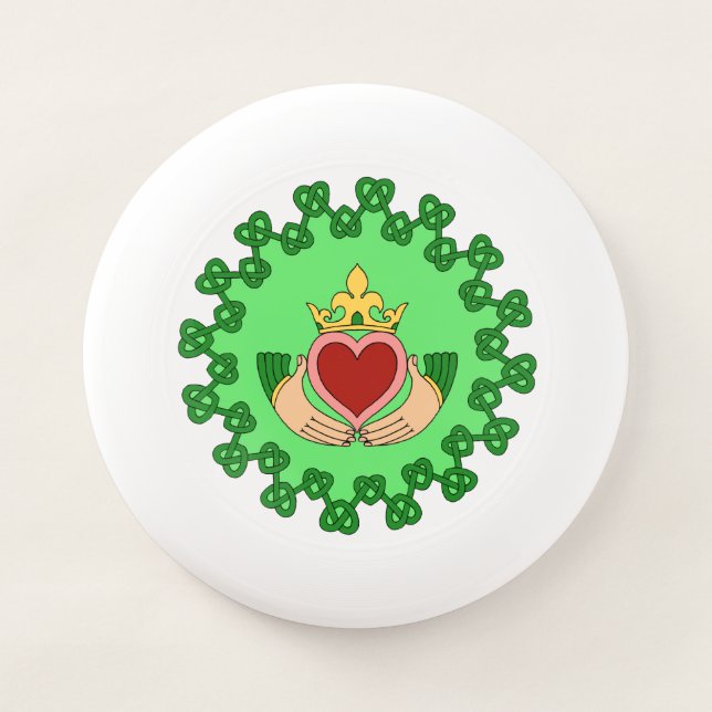 Claddagh and Green Knotwork Wham-O Frisbee (Front)
