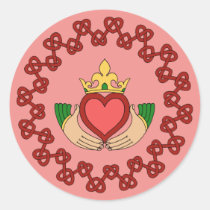 Claddagh and Red Knotwork on Pink