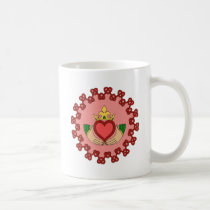 Claddagh and Red Knotwork on Pink