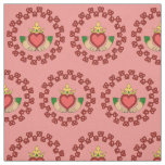 Claddagh and Red Knotwork on Pink Fabric