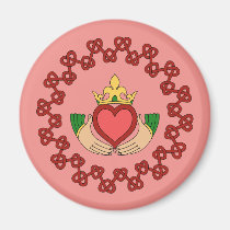 Claddagh and Red Knotwork on Pink