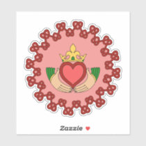 Claddagh and Red Knotwork on Pink