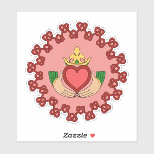 Claddagh and Red Knotwork on Pink