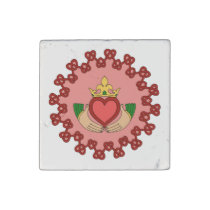 Claddagh and Red Knotwork on Pink