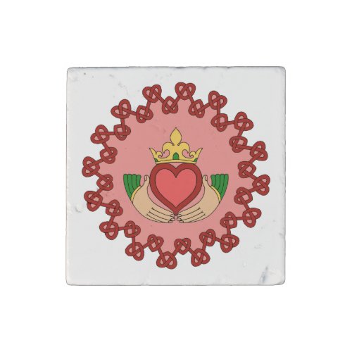 Claddagh and Red Knotwork on Pink