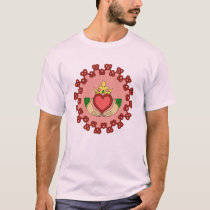 Claddagh and Red Knotwork on Pink