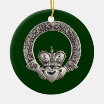 Claddagh Ceramic Ornament by Pot_of_Gold at Zazzle